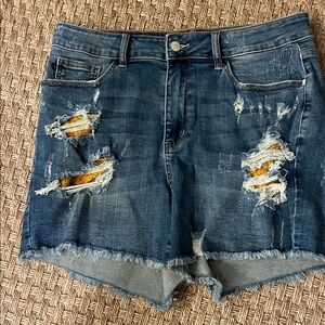 Judy Blue Distressed Blue Denim Shorts 1XL